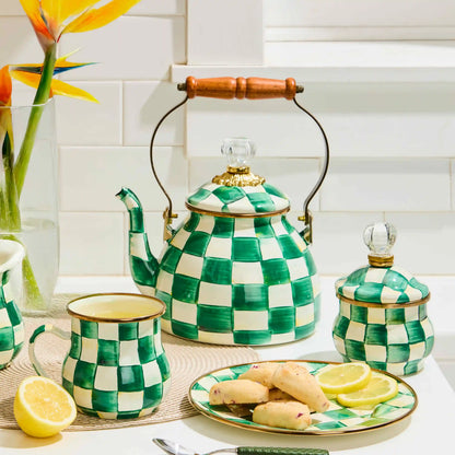 Mocha Check 3 Quart Tea Kettle