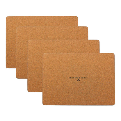 Mocha Check Cork Back Placemats, Set of 4