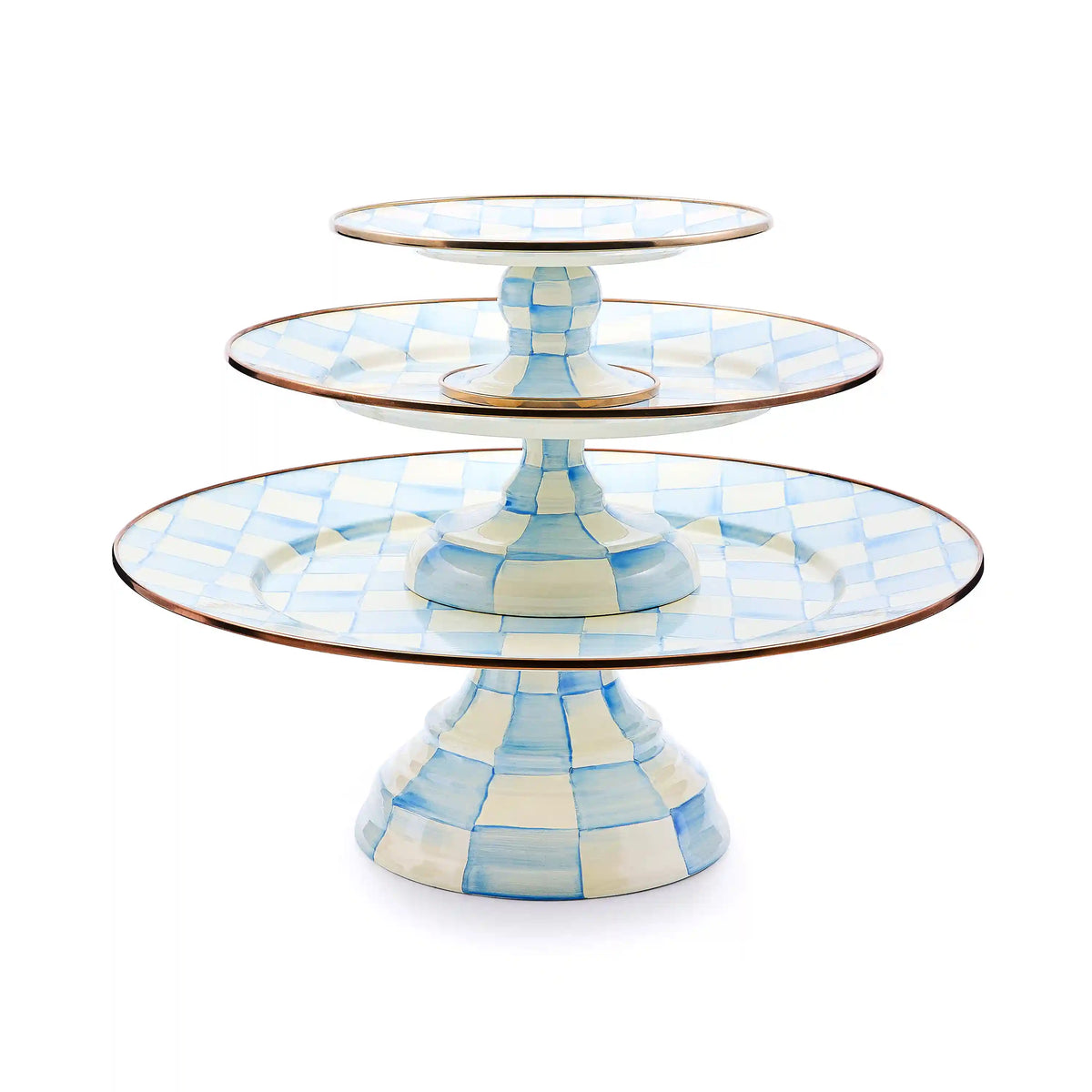 Emerald Check Large Pedestal Platter