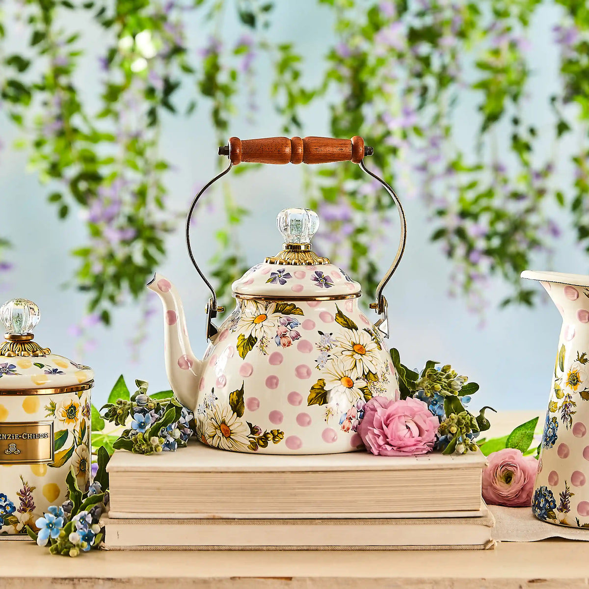 Wild Rose Mauve 2 Quart Tea Kettle