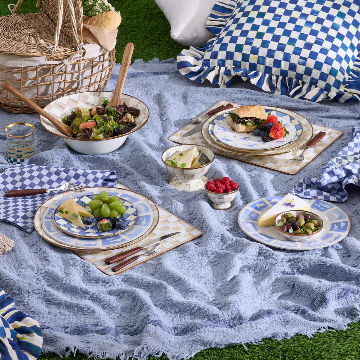 Rosy Check Cork Back Placemats, Set of 4