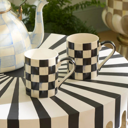 Mocha Check Porcelain Mug