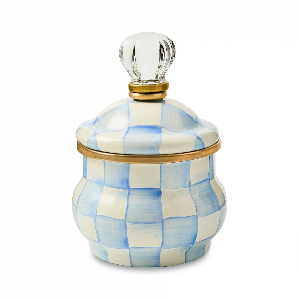 Sterling Check Lidded Sugar Bowl