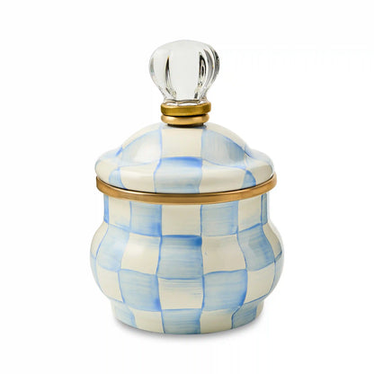 Sterling Check Lidded Sugar Bowl