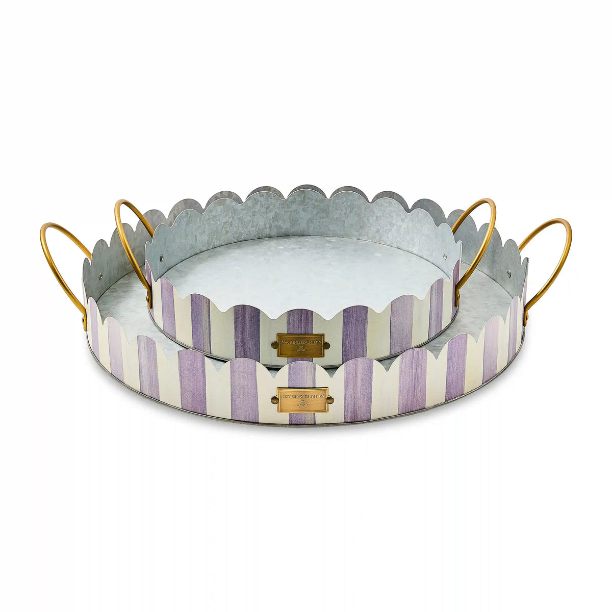 Spectator Galvanized Serving Trays, Set of 2
