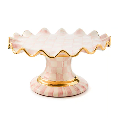 Courtly Check Ceramic Fluted Cake Stand