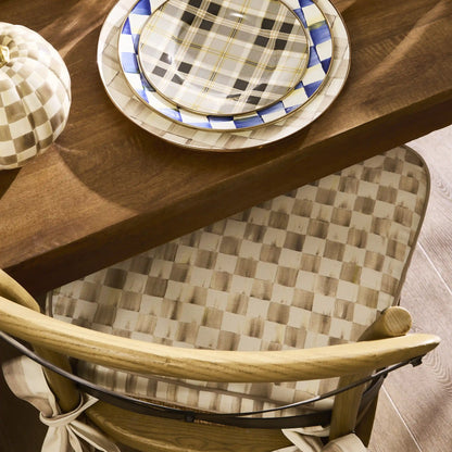 Mocha Check Chair Cushion