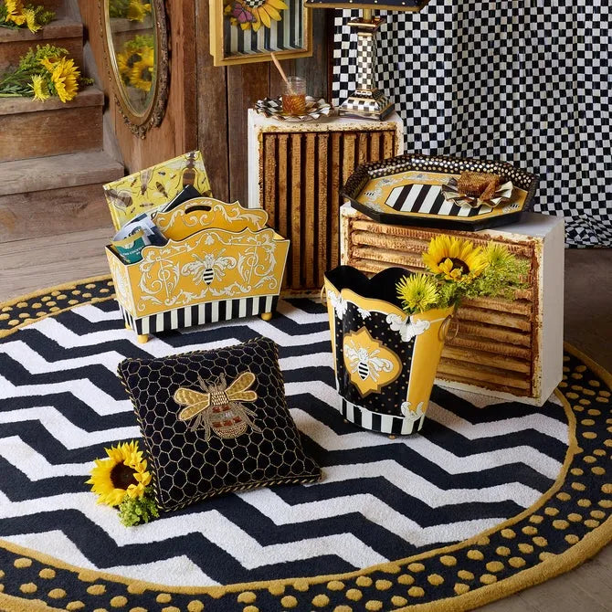 Queen Bee Black Throw Pillow