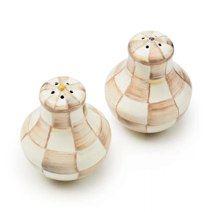 Sterling Check Salt & Pepper Shakers