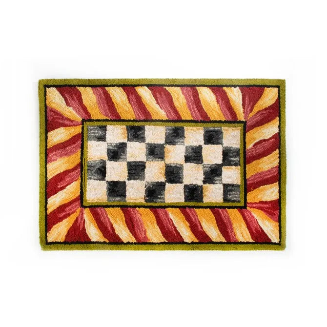 Courtly Check Red & Gold 2' x 3' Rug
