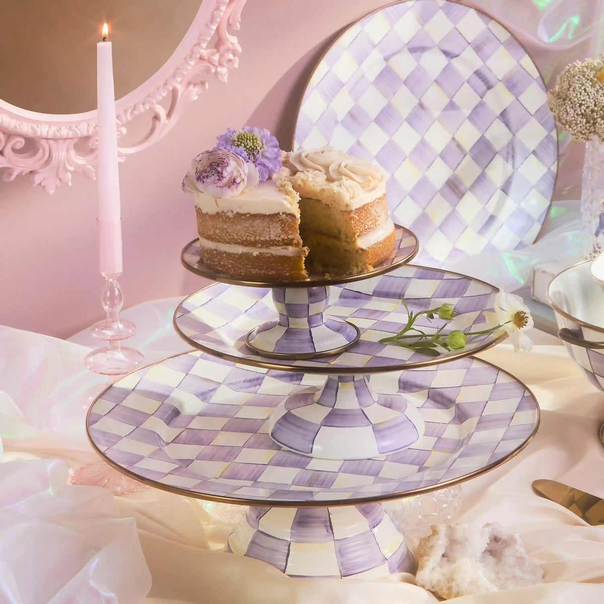 Courtly Check Small Pedestal Platter
