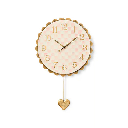Sterling Check Heart Pendant Wall Clock