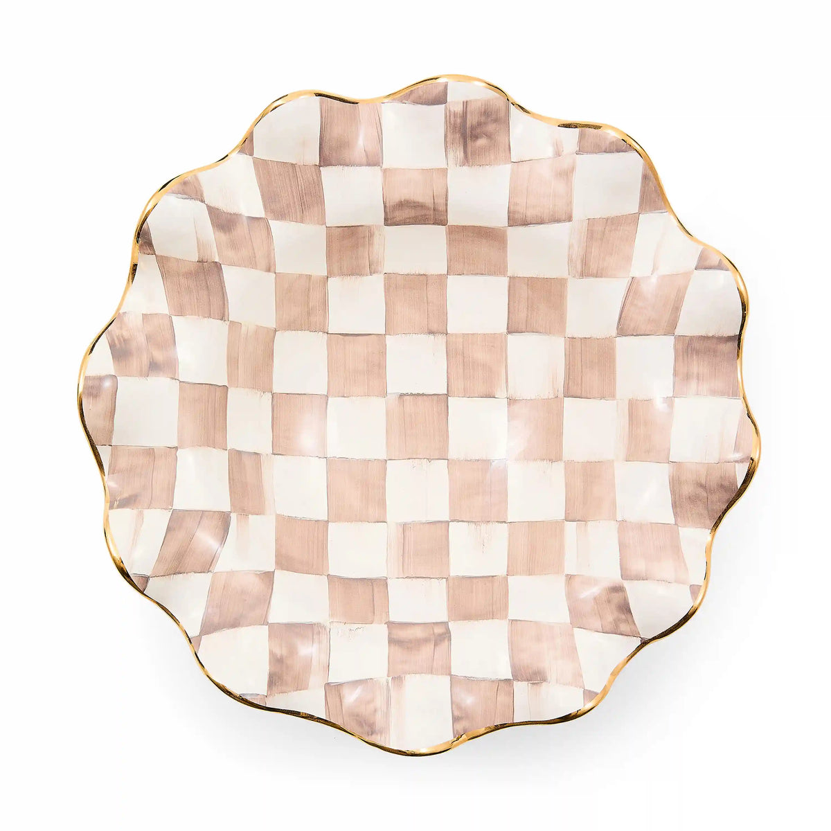 Courtly Check Medium Ceramic Fluted Serving Bowl