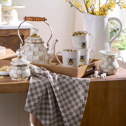 Sky Check Lidded Sugar Bowl