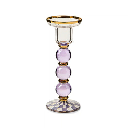 Rosy Check Large Glass Candlestick