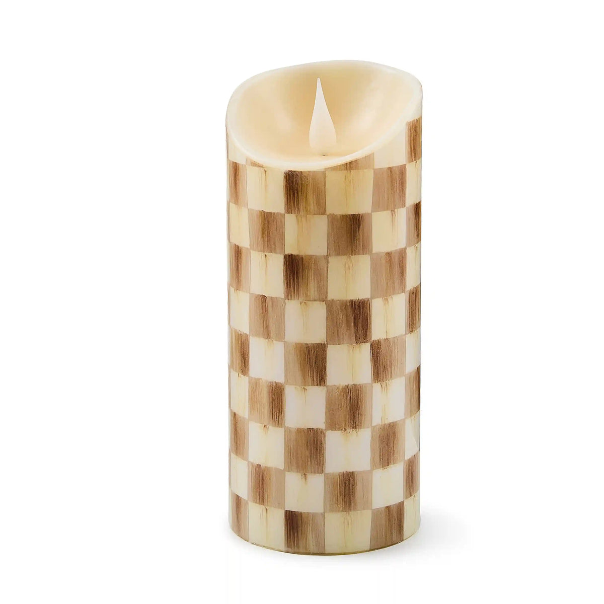 Cherry Check Flameless 5" Pillar Candle