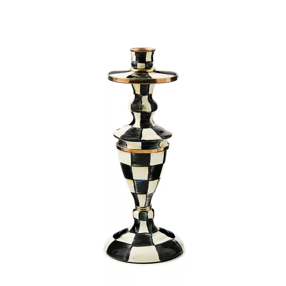 Violet Check Small Candlestick