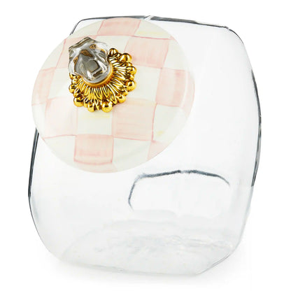 Cookie Jar with Violet Check Lid
