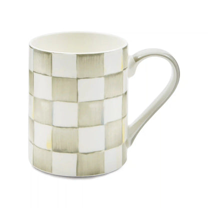 Mocha Check Porcelain Mug