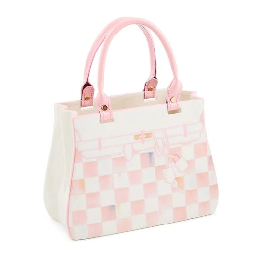 Rosy Check Doodles Handbag Vase