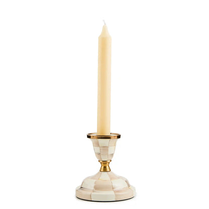 Emerald Check Large Candlestick
