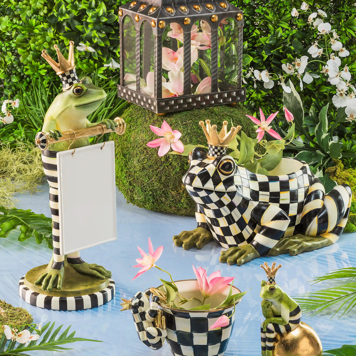 Emerald Check Large Flower Pot