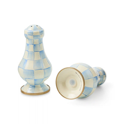 Violet Check Salt & Pepper Shakers