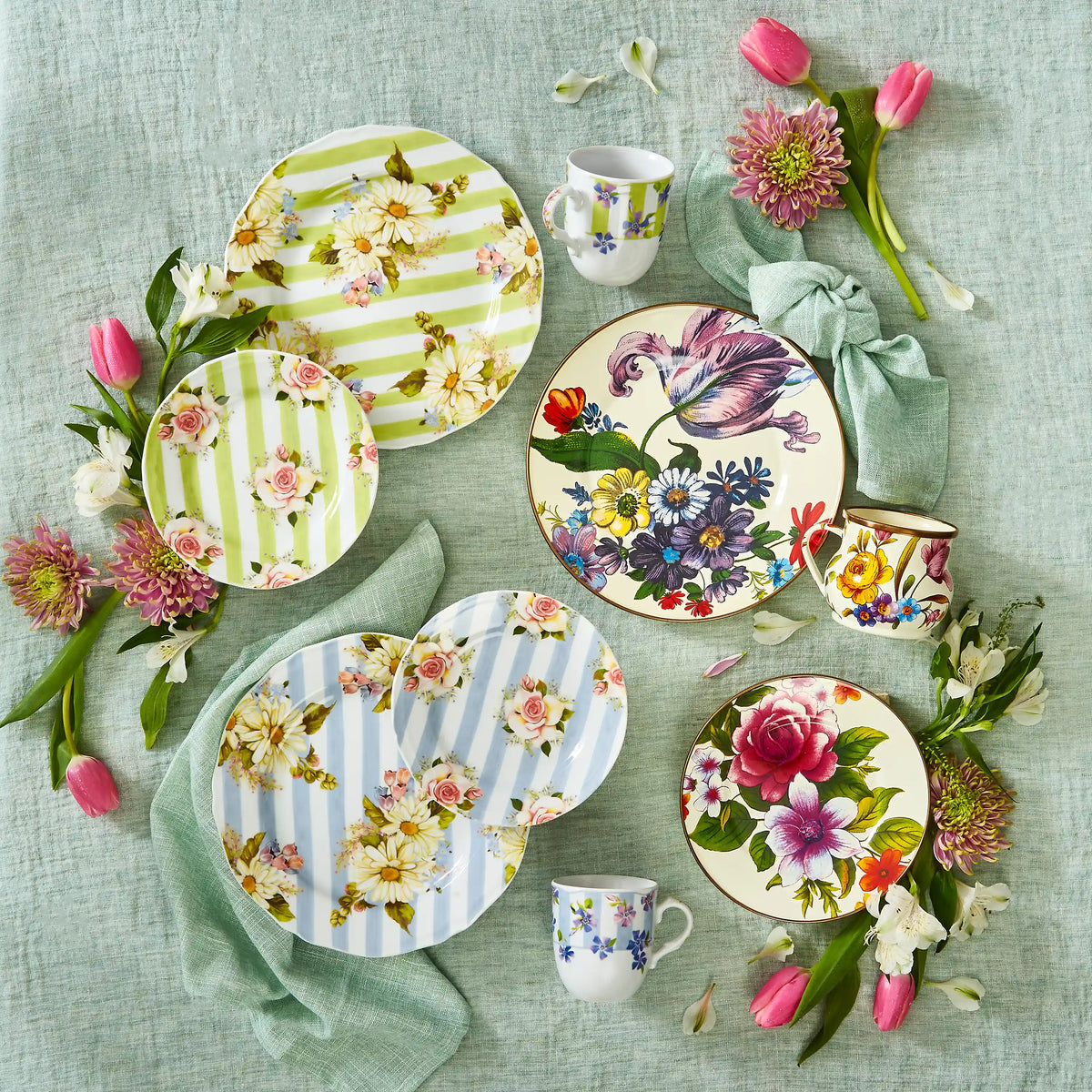 White Flower Market Mug