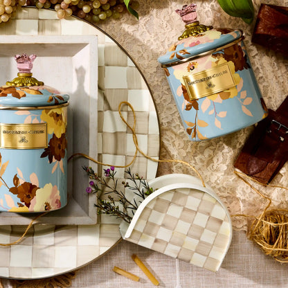 Emerald Check Enamel Napkin Holder