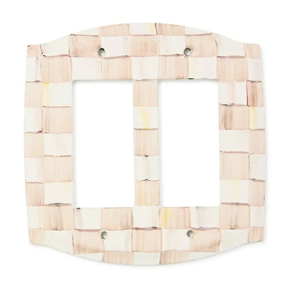 Mocha Check Double Rocker Switch Plate