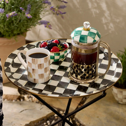 Sky Check Enamel Tilt Accent Table