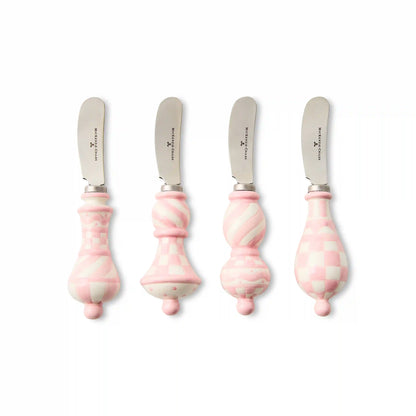 Mocha Check Party Spreaders, Set of 4