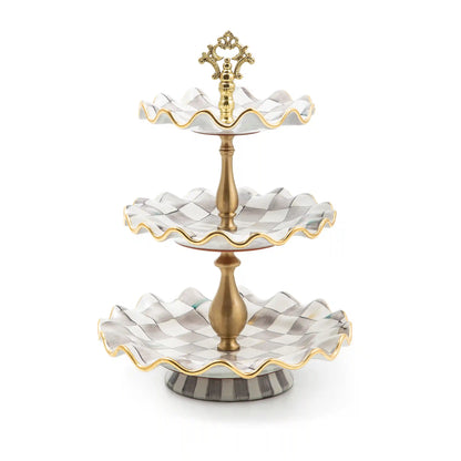 Courtly Check Ceramic Three Tier Sweet Stand