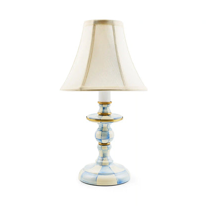 Mocha Check Candlestick Lamp