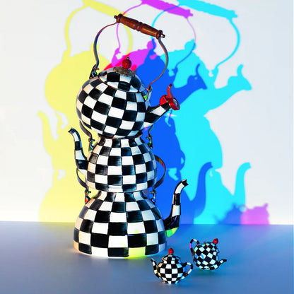 Violet Check Whistling Tea Kettle