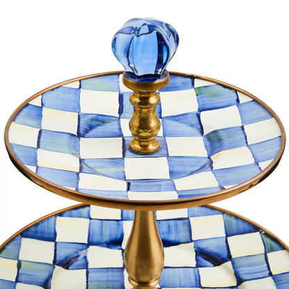 Emerald Check Two Tier Sweet Stand