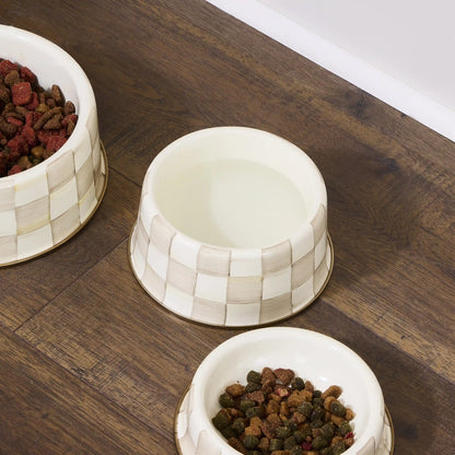 Emerald Check Small Pet Dish