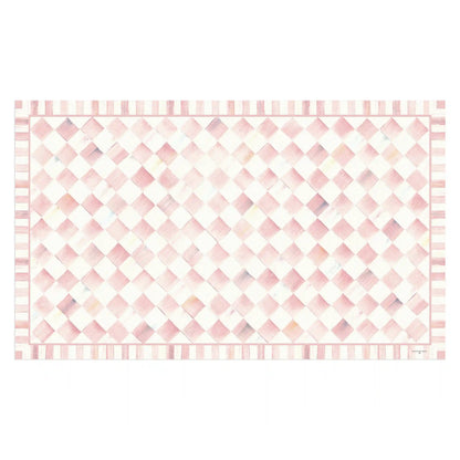 Rosy Check 3' x 5' Floor Mat