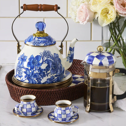 White Flower Market 2 Quart Tea Kettle