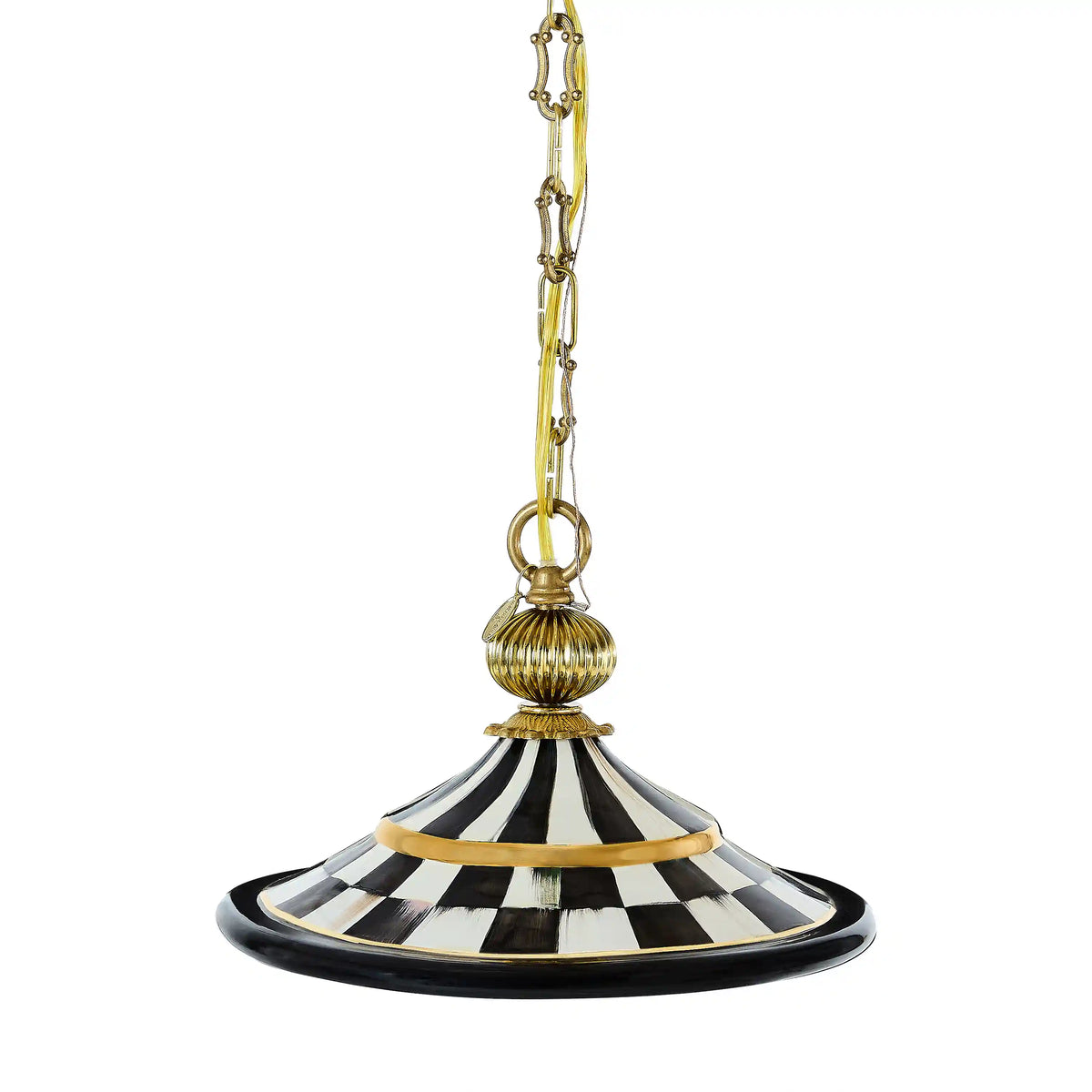 Sterling Check Flared Ceramic Pendant Lamp