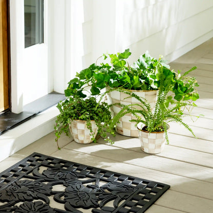 Emerald Check Large Flower Pot