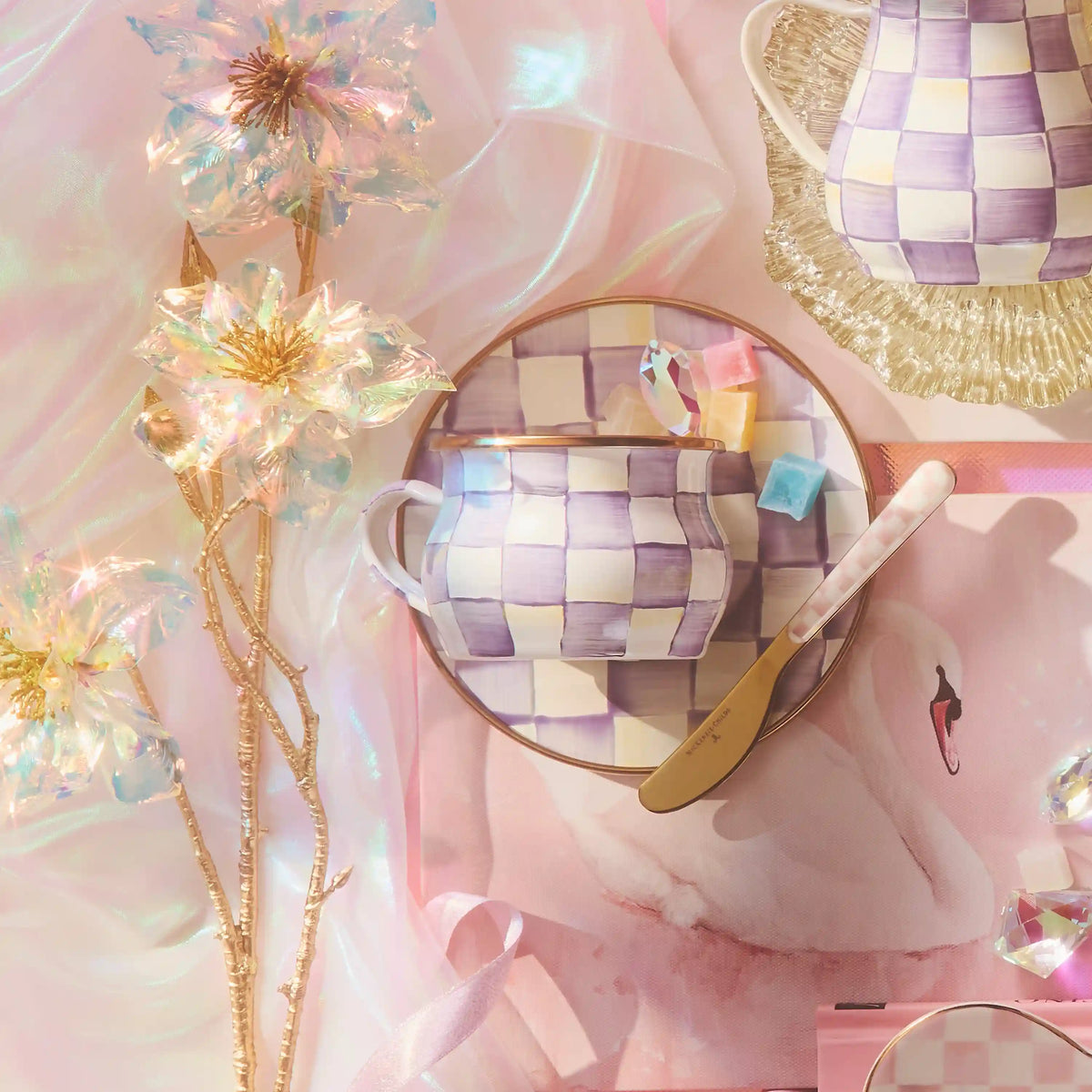 Sky Check Teacup