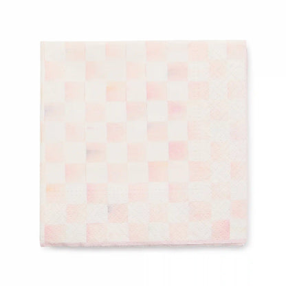 Rosy Check Cocktail Paper Napkins