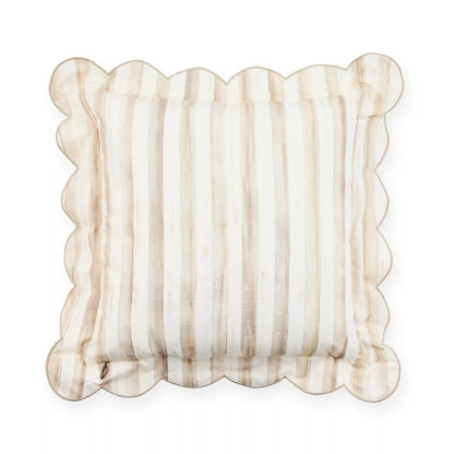 Mocha Check Reversible Scalloped Lumbar Throw Pillow