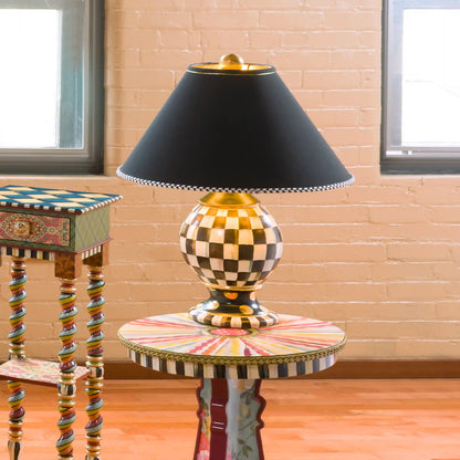 Courtly Check Ceramic Globe Lamp