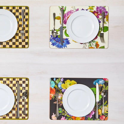 Sterling Check Cork Back Placemats, Set of 4