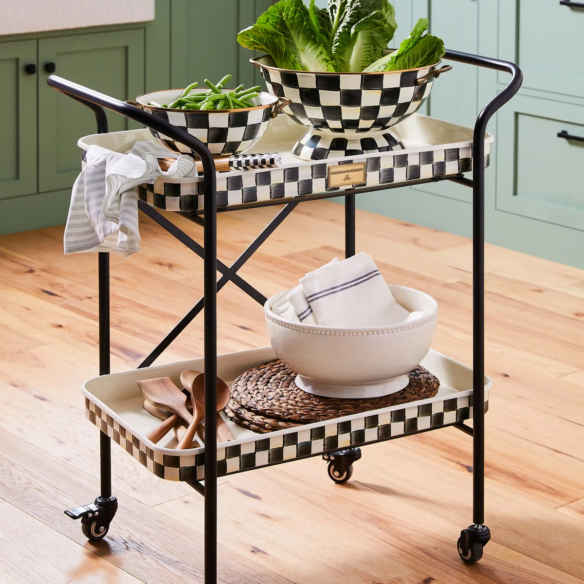 Courtly Check 2-Tier Kitchen Cart