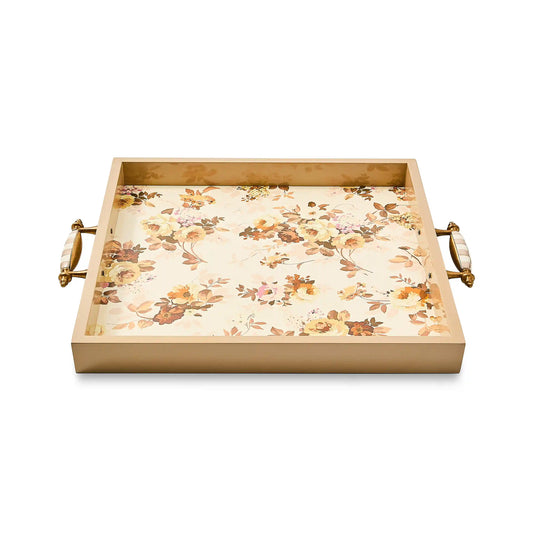 Wild Rose White Serving Tray