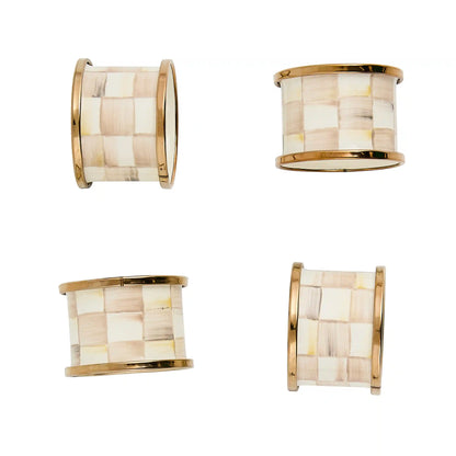 Courtly Check Napkin Rings, Set of 4