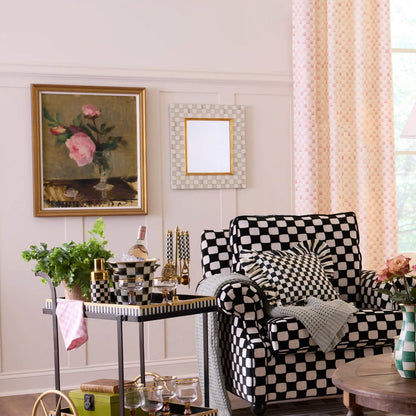 Sterling Check Enamel Wall Mirror